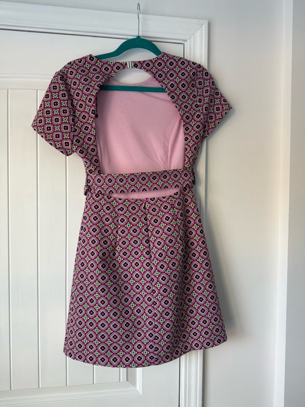 Zara Pink Geometric Mini Dress - Picture 3 of 3